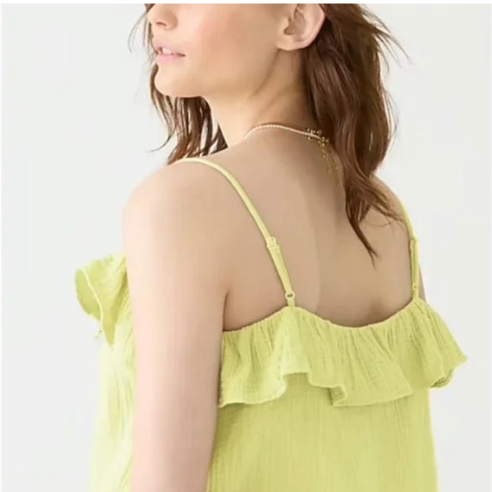 NWT JCrew RUFFLE SOFT GAUZE CAMISOLE in Crisp Aloe